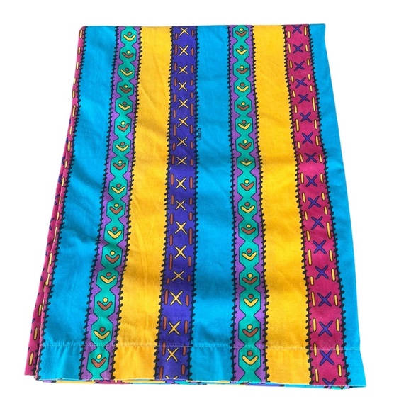 Vintage Disney Pocahontas Colorful Stripe Twin Top Sheet USA Cutter Crafts FLAWS - Picture 2 of 9